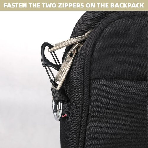 JJUNW 20pc Alloy S Carabiner Clips, Dual Opening Design, Keychain Snap Hooks, Mini Carabiner for Dual Wire Gate Clip Interlocking Keychain Attachment (Black)