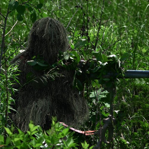 Mimeela Dry Grass Ghillie Suit for Men Camo Hunting Suits, Airsoft Gilly Suit Hooded Gillie Suits Youth, Hunting Outfit (Wild green)