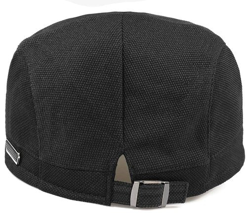Taidor Newsboy Hats for Men Flat Cap Adjustable Irish Cabbie Ivy Driving Hunting Hat Black