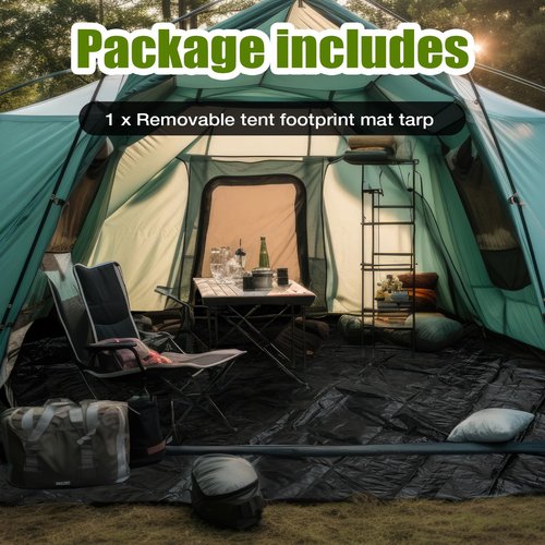 Tinideya 12.5 ft Removable Tent Footprint Mat Tarp Waterproof Camping Tent Tarp Floor for Pop Up Screen Tent, Gazebo, Hiking, Backpacking, Hammock, Beach Accessory