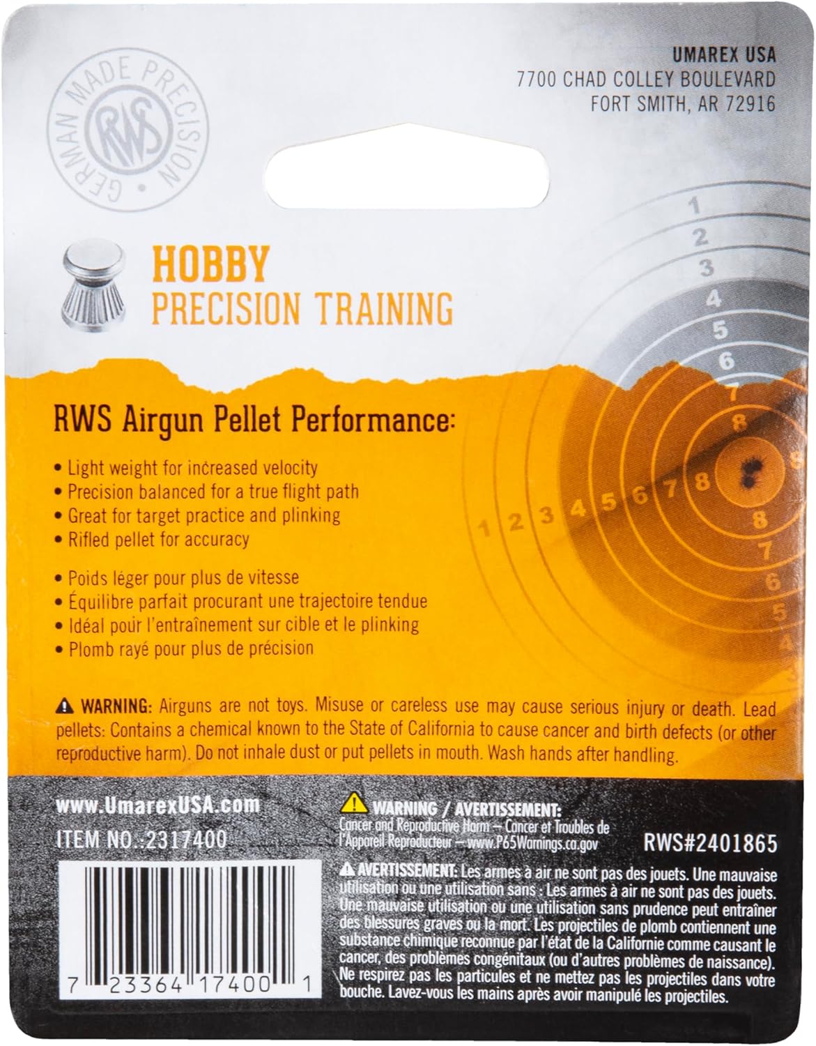 Rheinisch-Westfalische 2317400 RWS Hobby 2317400 Air Gun Ammo .177 Sport Line