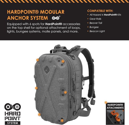 HAZARD 4 Pillbox™ Tactical Backpack – Heavy Duty Military Survival Pack for Men and Women – EDC Rucksack for Laptop, Motorcycle, Outdoor, Bug Out, Gym, Range, Travel, and Camping – 29.5 Liter, Black