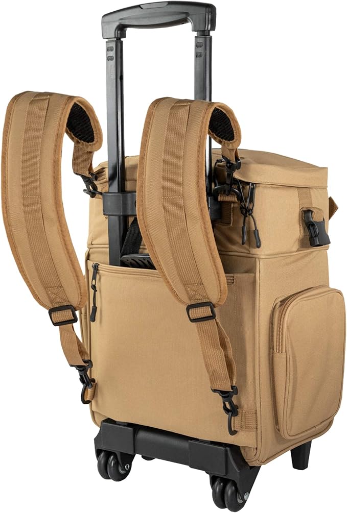‘Apollo2’ Tactical Handgun Rolling Range Bag with Wheels Pistol Case Gun Range Backpack Box for Shooting Gear, Ammo, Hunting Supplies, Firearms Storage