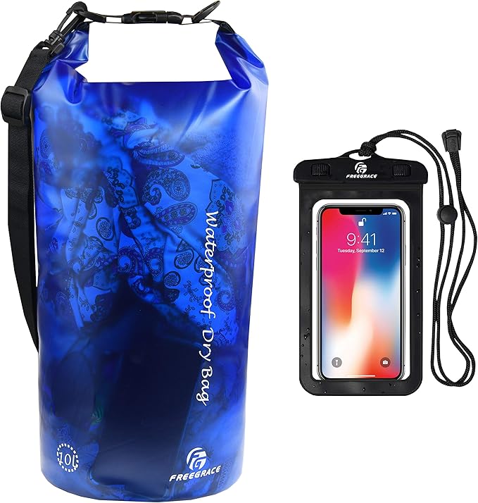 Waterproof Dry Bag - Lightweight Dry Sack with Seals and Waterproof Case - Float on Water - Keeps Gear Dry for Kayaking, Beach, Rafting, Boating, Hiking, Camping and Fishing