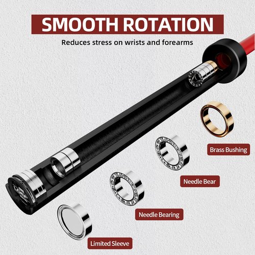 LOEFT 7ft Olympic Barbell, 45 lb Barbell for Powerlifting and Weightlifting, 2000 lbs Weight Capacity 215K PSI Weight Bar Fit 2" Weights for Squat, Bench Press, Deadlift (Red)