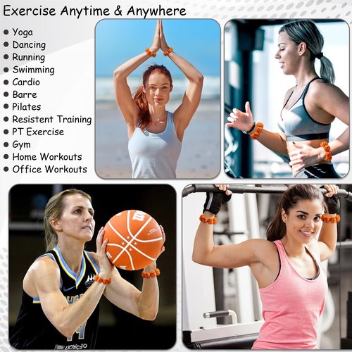GQIRIL Wrist Ankle Weights for Women - Set of 2 (0.37 lb Each) Wearable Waterproof Training Weighted Bracelets, Silicone Strength Workout Bangles for Walking Running Pilates Aerobics (Basketball)