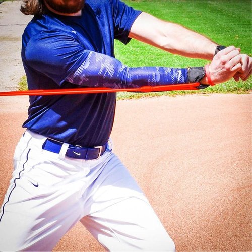 BUXIMN Resistance Bands for Baseball Pitchers,Improve Arm Strength & Pitching Training, Exercise Bands for Baseball Training, Arm Strength Exercise (Blue, 50lbs)