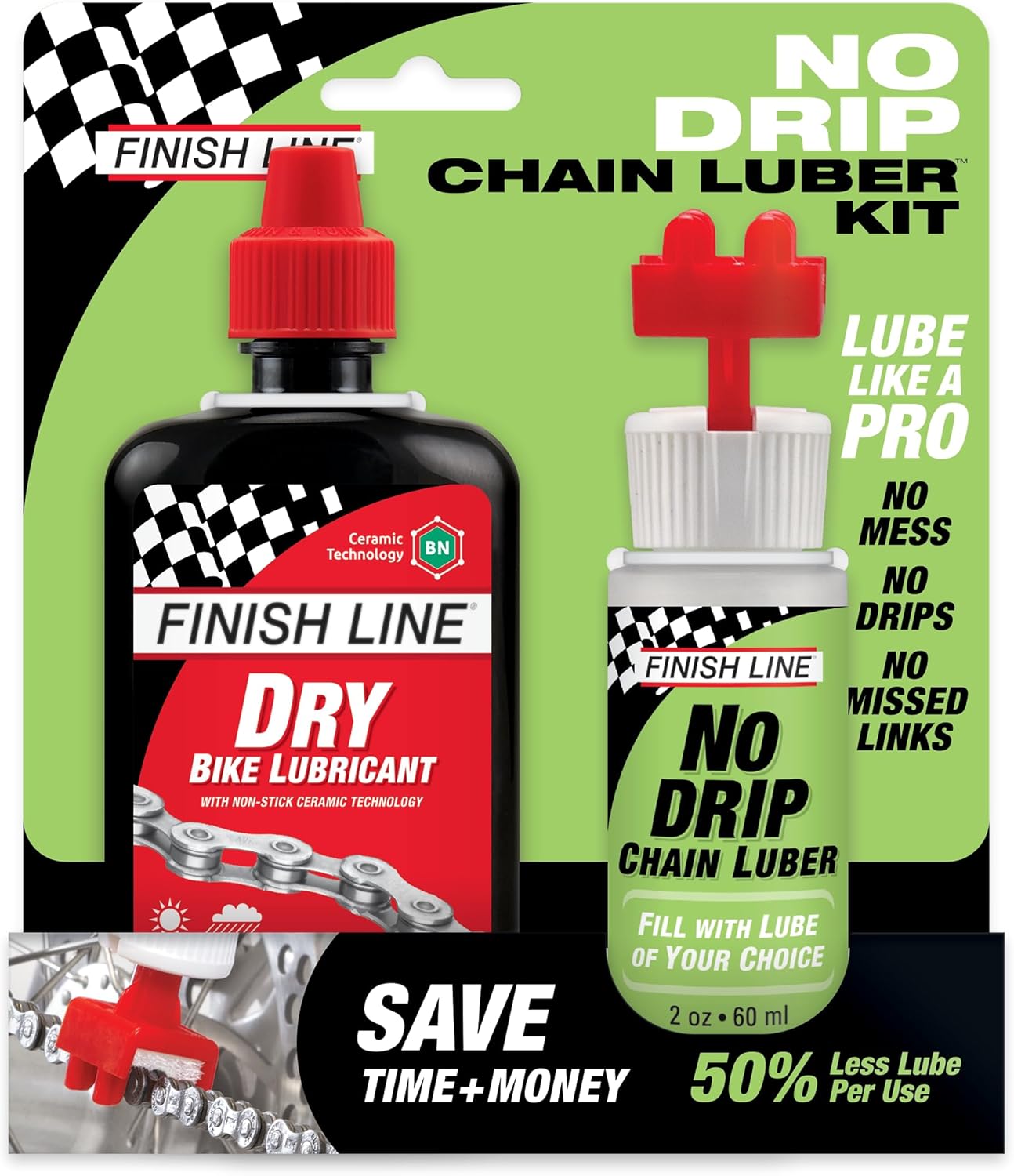No Drip Chain Luber for Bicycles - Finish Line Chain Maintenance Tool