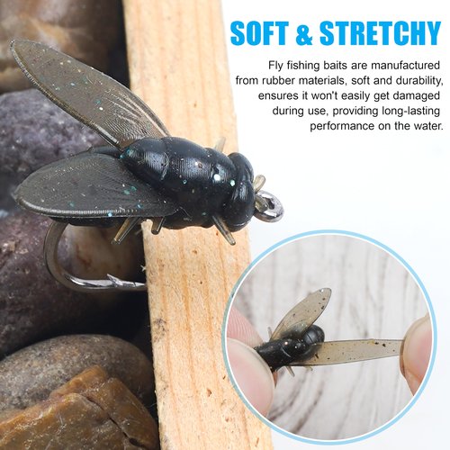 Bionic Fly Fishing Bait, 18/36pcs Fly Fishing Flies Lures Kit Trout Jigs Swimbait Dry Flies Trout Panfish Lures Freshwater Saltwater Flies Fly Fishing Hook Artificial Soft Bait