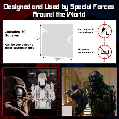 Internal Energy 30-Pack Night Vision Thermal Targets – Passive Zeroing Range Targets for Rifle Shooting, Extra-Bright Thermal Squares for Outdoor Night Practice