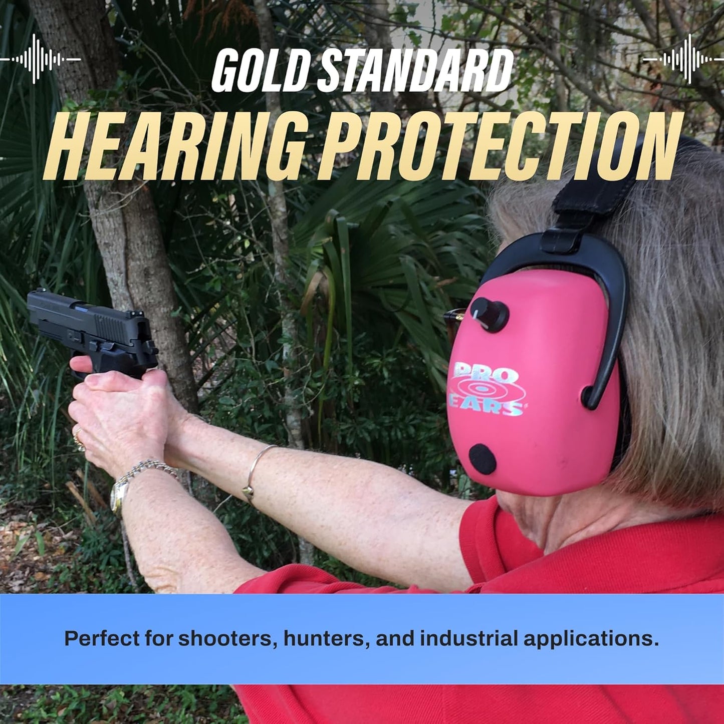 Pro Ears Gold II 30 Electronic Hearing Protection, Military Grade Tactical Ear Muffs, NRR 30 DB