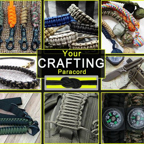 VVAAGG 1000 Black Paracord Rope 100FT Utility Nylon Heavy Duty 12 Strand Parachute Cord for Camping, Tent, Clothsline, Outdoor Hiking, Fishing, Survival Braceletand, Marine Weatherproof Rope (100FT)