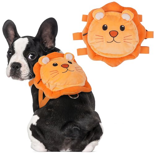 PUMYPOREITY Puppy Backpack Harness - Adjustable Small Dog Bookbag for Walking and Hiking - Portable Travel Backpack, Orange
