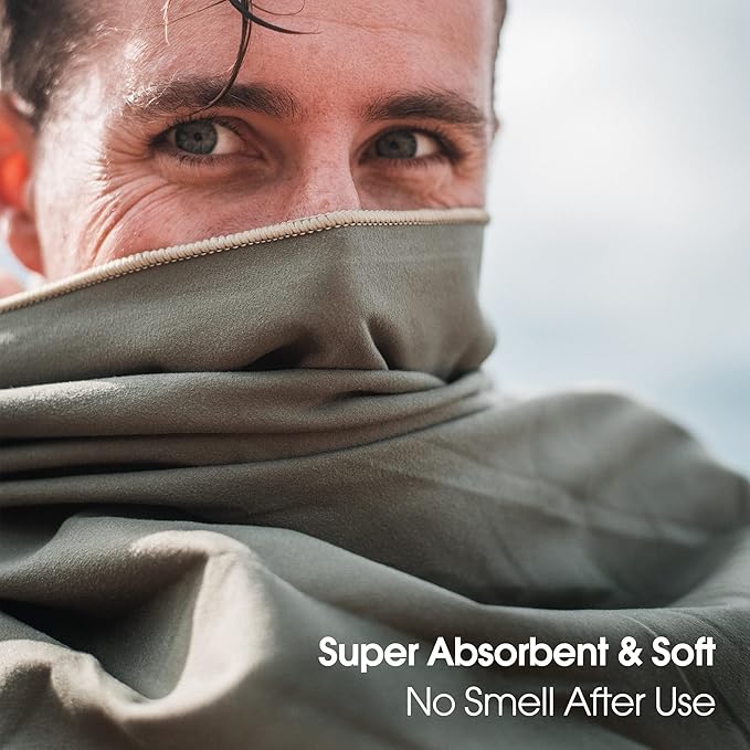 4Monster Camping Towel Super Absorbent, Quick Dry Microfiber Travel Towel, Fast Drying Ultra Soft Compact Gym Towel for Hiking Swimming Beach Yoga Travel Sports Backpack (Marine Blue, 71.00" x 35.00")