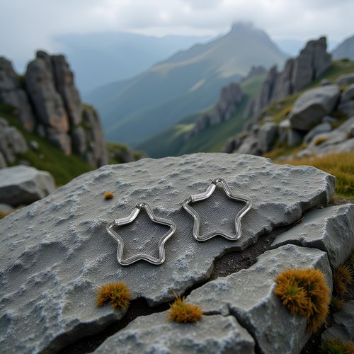 2Pcs Gray Color Carabiner Clip, Star Shaped Climbing Buckle, Aluminum Alloy Heavy Duty Keyring Hook for Camping Fishing Hiking Traveling Aluminum Key Chain Clip Accessories Outdoor, Car Keychain