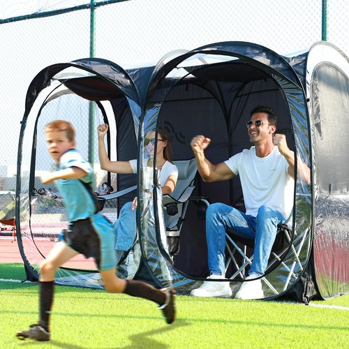 Sportneer Sports Tent, 2-4 Person Instant Pop Up Sports Tents - 92" x 46" x 63.5" Transparent Sport Shelter for Fishing, Camping, Sports Event - Easy Set Up & Tear Down