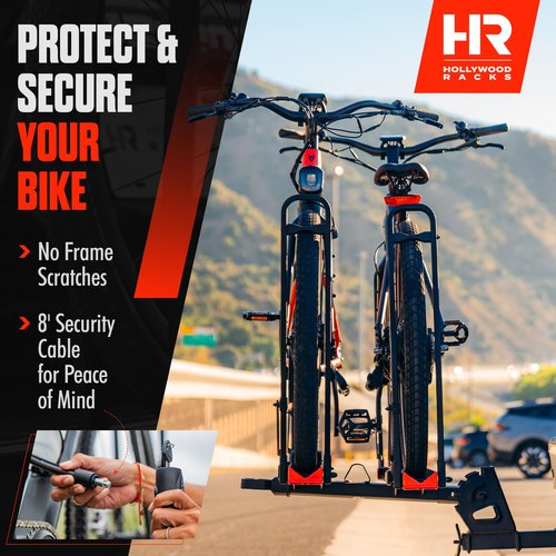 Hollywood Racks CrossTrack 2 Bike 1.25" Hitch Mount Bike Rack for Cars, Trucks & SUVs – Secure Frameless Design and Easy Tilt for Trunk Access – Premium Bicycle and E-Bike Carrier