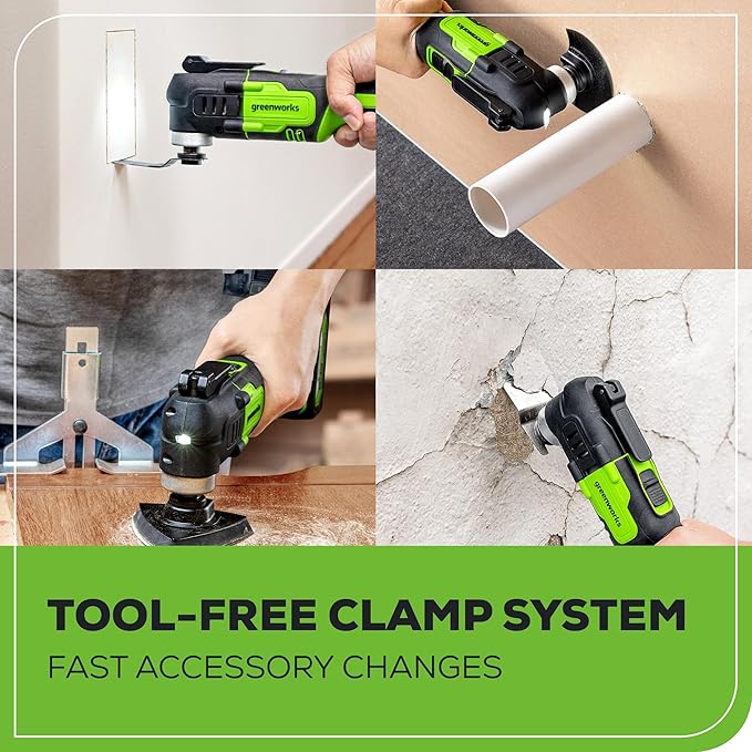 Greenworks 24V 3-pcs Combo Kit: 1950 in-lbs Impact Driver, 310 in./lbs Drill Driver, Multi-Tool, Includes 2 * 2.0Ah and Charger