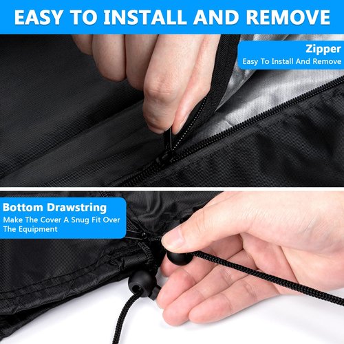 Squat Rack Cover, Waterproof Outdoor Gym Equipment Covers with Zipper for Squat Rack/Weight Lifting Rack/Home Gym Workout Equipment (87"W x 65"D x 88"H)