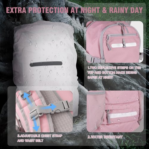 Zavothy 18L Hiking Backpack for Women with 3L Insulated Hydration Pack - Water Backpack for Hiking, Trekking & Camping, Breathable Mesh Backpanel, Water-Resistant, 6 Pockets Pink