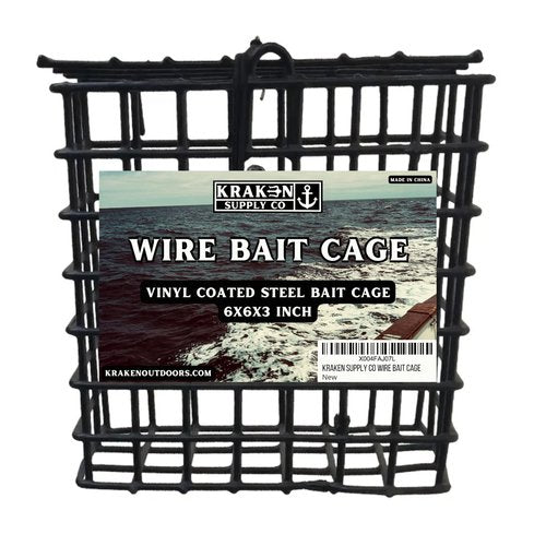 Vinyl-Coated Wire Bait Cage for Crab Traps Lobster Traps 6in X 6in X 3in (1)