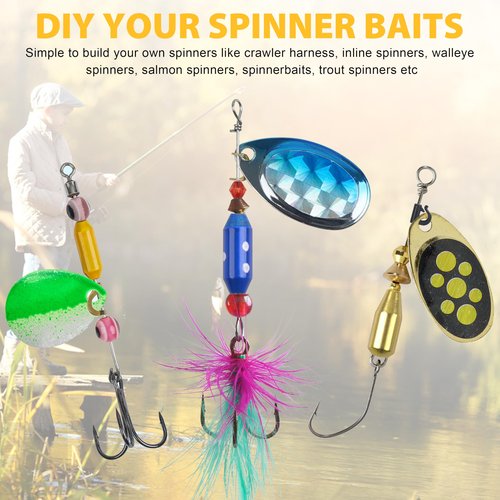 Fishing Spinner Clevis Kit,400pcs Easy Spin Spinner Clevis Quick Change Spinner Blades Clevis Folded Clevis for Lure Making Supplies Walleye Spinner Rig Crawler Harness Spinner Making Clevis