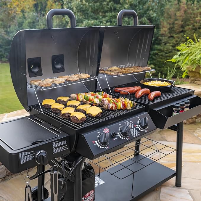 Hisencn Porcelain Cast Iron Cooking Grates for Char-Griller Duo 5050, 3001, 5650, 3008, 3030, 3725, 4000, 2121, King Griller 3008 5252, 19.75'' Grill Grates for Char Griller 5050 Replacement Parts
