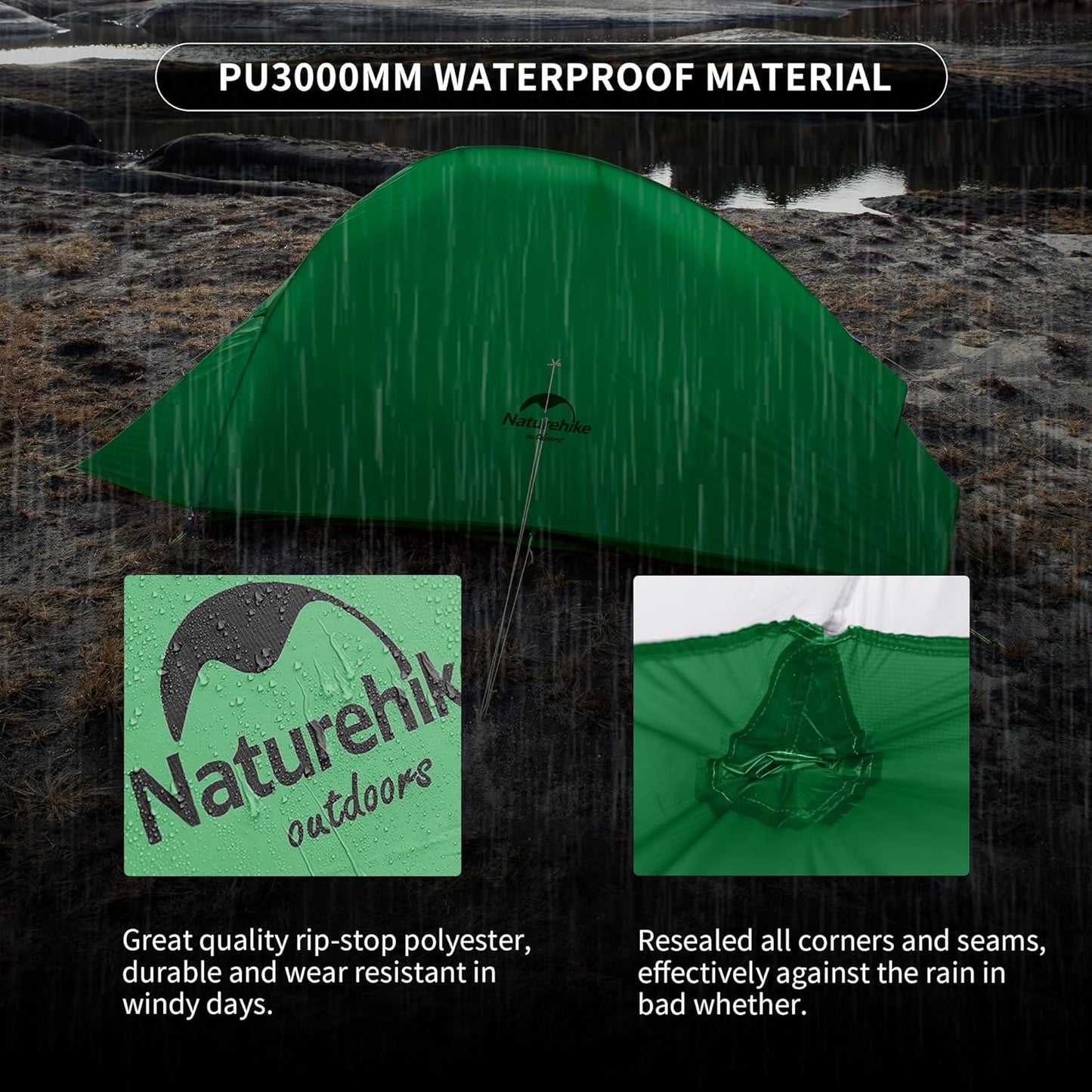 Naturehike Cloud-Up 1 Person Tent, Lightweight Backpacking Tents for One Man, Waterproof Ultralight One Person Tent for Camping Hiking Backpacking