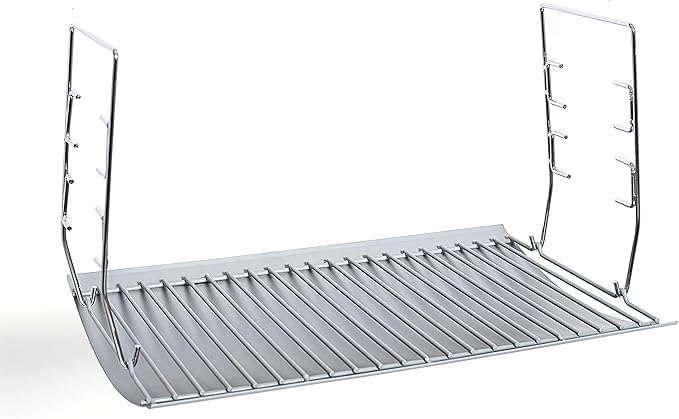 LS'BABQ Replace Parts Aluminized Steel 20" Ash Pan with 2 pc Fire Grate Hanger, Replacement for Chargriller 5050, 5072, 5650 Charcoal Grills(20.4" x 12.8")