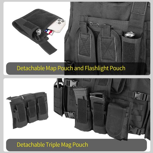 Marmot Tactical Vest Airsoft Vest Paintball Vest Adjustable, Durable Construction with Detachable Pouches