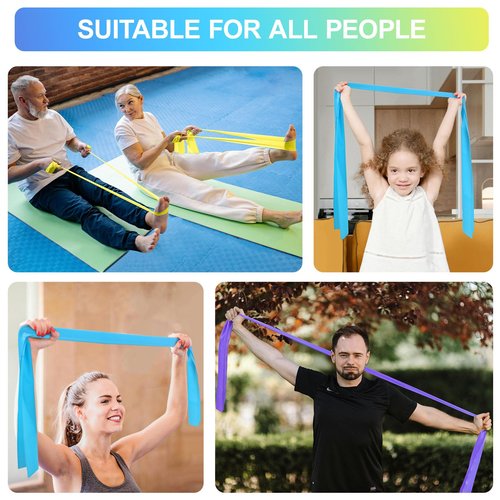 Resistance Bands, Exercise Bands for Physical Therapy, Elastic Bands for Home Exercise, Resistance Band for Physical Therapy, Stretch, Recovery, Pilates, Strength Training and Yoga Starter Set