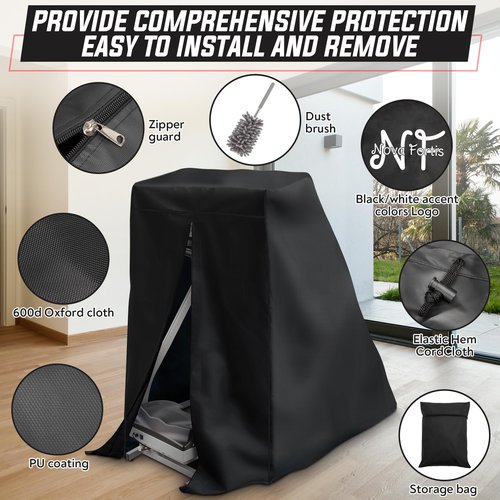 Nova Fortis Waterproof Treadmill Cover for Outdoor & Indoor Protection - One-Sizes-Fits-All Protective Dustproof Covers for Garage Running Equipment & Commercial Exercise Machine - 600D Oxford Quality