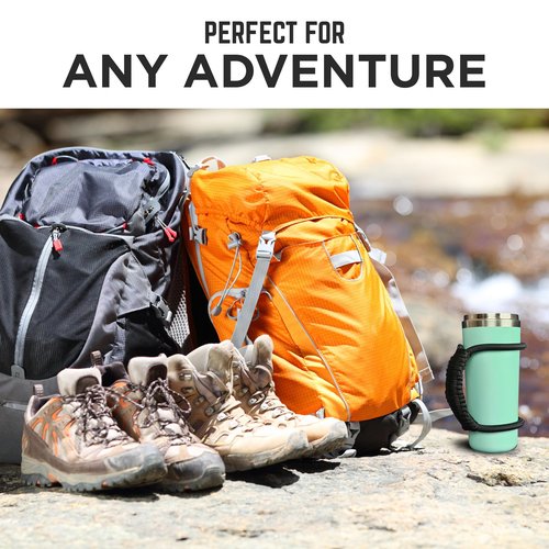 PREMIUM Paracord Handle for Yeti, Stanley, Simple Modern, and More - Fits Most 20oz to 40oz Tumblers - Ultra-Light, Water-Proof, and Slip-Proof Design (PINK CAMOFLAUGE, Handle Only)
