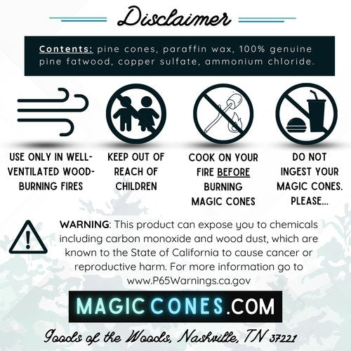 Magic Cones The Weekender Bundle-30 Color-Changing Pine Cones & Fatwood Firestarter Sticks – Perfect for Family Campfires, Bonfires, and Backyard Gatherings – USA-Made, and Fun Fire Enhancer Set (1)