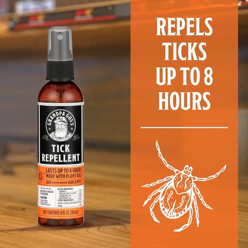 Grandpa Gus's Natural Tick Repellent Spray with Essential Oils - for Humans, DEET-Free, Up to 8 Hours of Protection, Camper Essentials, Safe Around Kids and Dogs, 4 oz (Pack of 2)