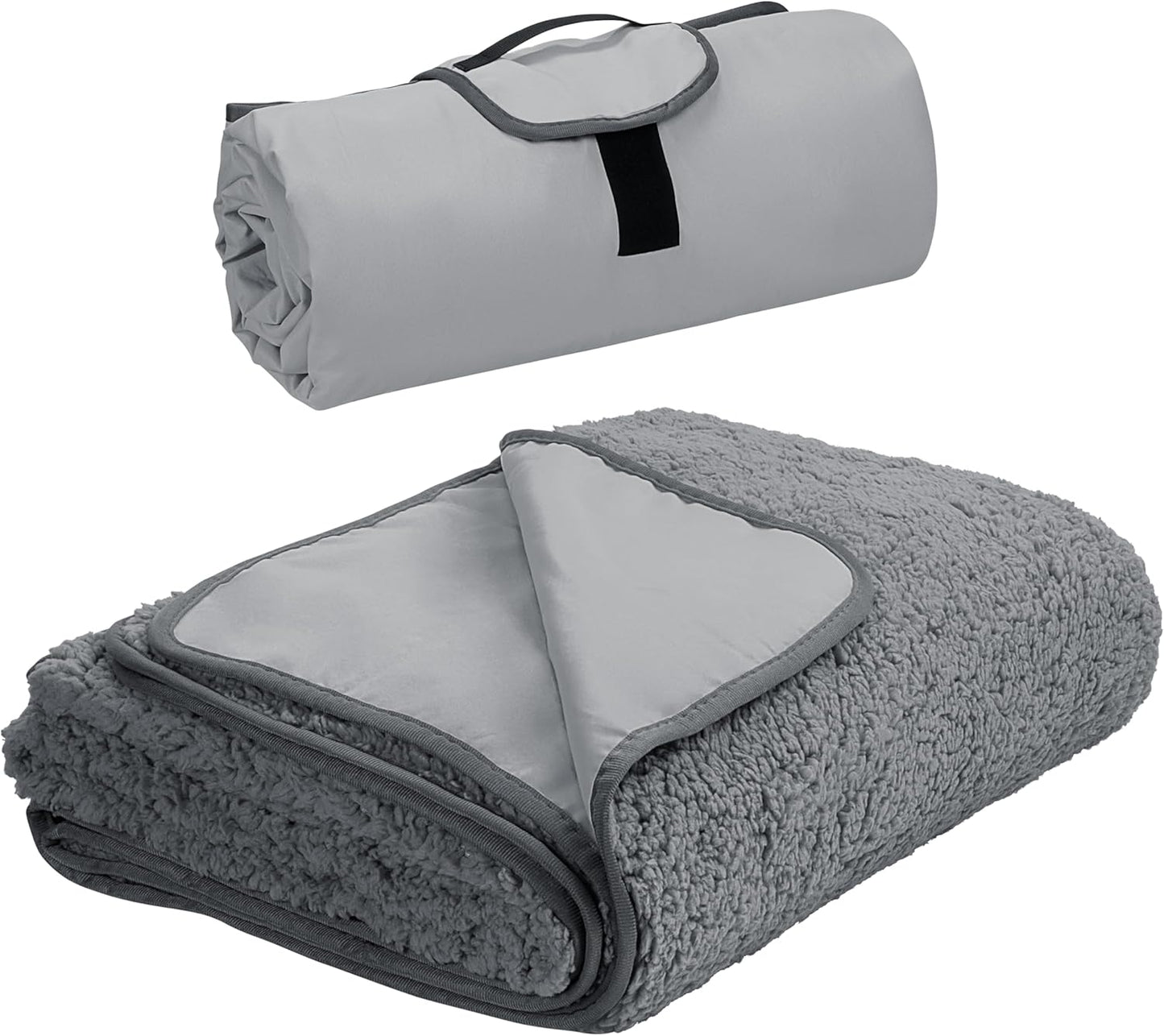 Tirrinia Large Waterproof Outdoor Blanket, Soft Warm Windproof Stadium Blanket with Sherpa Fleece and Foldable for Outdoor Sport, Baseball, Football, Beach, Concerts, Car
