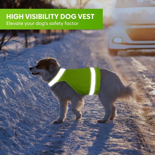 2 Pieces Dog Hunting Vest, High Visibility Reflective Vest, Soft Adjustable Hiking Vest for Outdoor Hunting and Walking Night (Fluorescent Green&Blaze Orange, L)