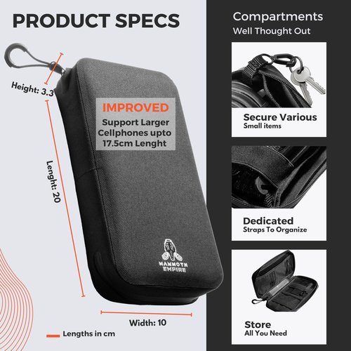 MAMMOTH EMPIRE Cycling Wallet Multi-use Waterproof Phone Pouch Bike Wallet Bike Pouch Edc Pouch Organizer Bike Cellphone Waterproof Pouch Travel Wallet For Bicycle Bike Phone Pouch For Bike, black
