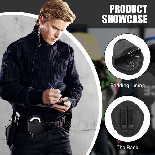 Handcuff Holder Case Open Top Handcuff Holder Holster Law Enforcement Military Standard Handcuff Pouch for Duty Belt Loop Police with Trusted Gear Handcuff Holster Black Handcuff Case