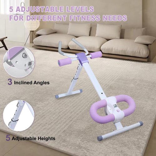 Ab Workout Equipment Abdominal Trainer, Adjustable Ab Machine at Home Gym, Foldable Abdominal Exercise Machine, Core & Ab Trainer Machine for Stomach Workout with LCD Monitor