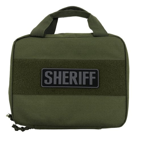 uuKen PVC Sheriff Patch 6x2 inches with Hook Fastener Back for Tactical Vests Clothing Jackets Bags Backpacks (Gray Background, Medium 6"x2")