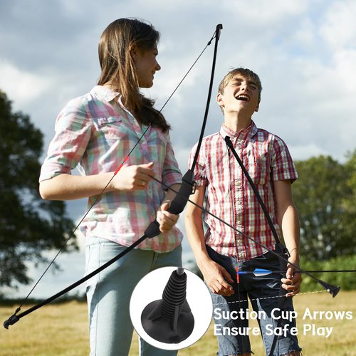 DAUPAN Kids Bow and Arrow Set, 45" Youth Bow and Arrow Archery Set, Bow and Arrow for Kids 8-12 12-14, Longbow Archery Set - Gift for Beginner Archers