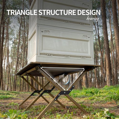Whitsunday Folding Camping Table Aluminum Portable Roll-Up Picnic Table 4-6 Person for BBQ Backyard Patio Party Wood Grain 34.6 * 23.6 * 17.3