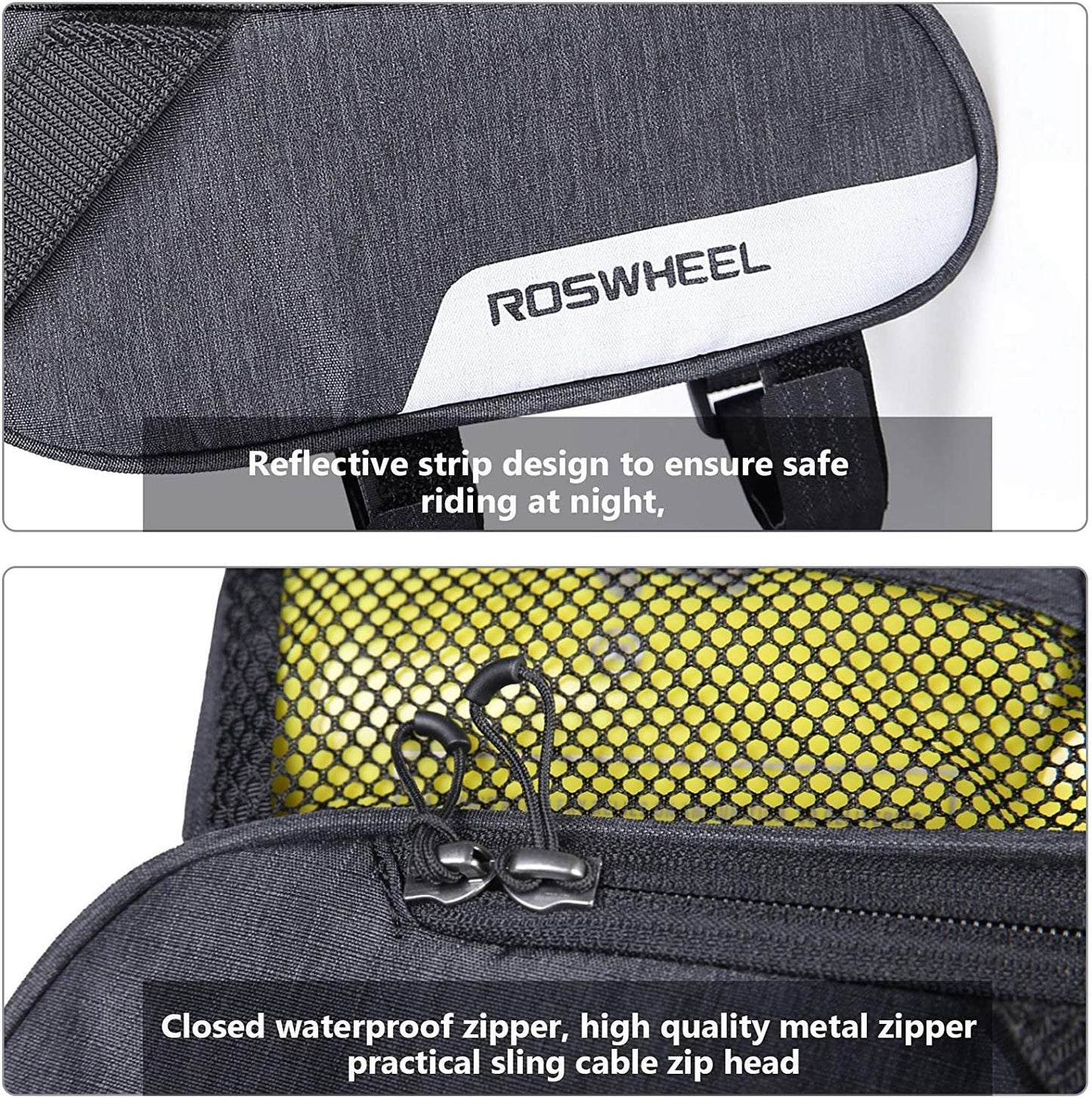 Roswheel Essentials Series 131464 Water Resistant Bike Saddle Bag Bicycle Under Seat Pack Cycling Accessories Pouch with Water Bottle Holder