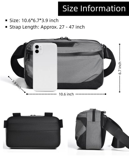 Schkleier Casual Crossbody Bag, Light weight Waist Belt Bag and Chest Bag, Waterproof Fanny Pack, for Men and Women, for Daily Use, Sprots,Traveling Running and Hikling
