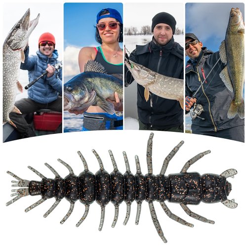 Relaxgiant 36 Pcs Hellgrammite Fishing Lures 3 Inch Soft Plastic Hellgrammite Fly Realistic Fishing Bait Artificial for Freshwater(White, Black)