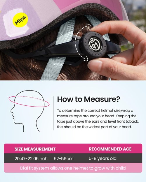 OutdoorMaster MIPS Kids Bike Helmet - Panther Jr. Toddler Helmet - Adjustable, Lightweight and Certified Kids Helmet - MIPS Bicycle Helmet for Kids Ages 5-13 - Pink Unicorn