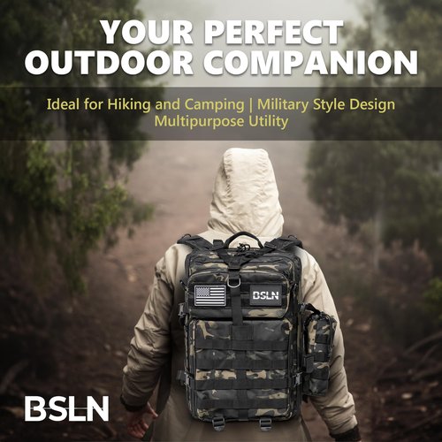 Large 45L Tactical Backpack for Men, Military Backpacks for Women, Bug out Bag Army 3 Days Assault Pack Rucksack with Molle System