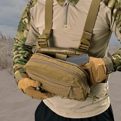 tactifans Chest Rig with Concealed Pistol Holster, Chest Bag for Men,Molle EDC Tactical Vest Chest pack for Running Outdoor