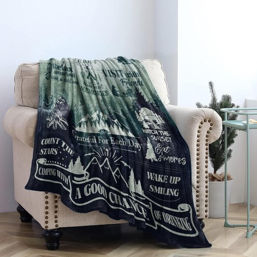 BXZWLK Camping Camper Gifts, Camping Lovers Gift Ideas for Men Women, Best Gifts for Rv Owners, Campsite Outdoors RV Travel Hiking Bed Sofa Couch 60"x50"